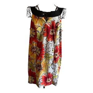 Kim Rogers Red and Yellow Floral Mini Dress- NWOT